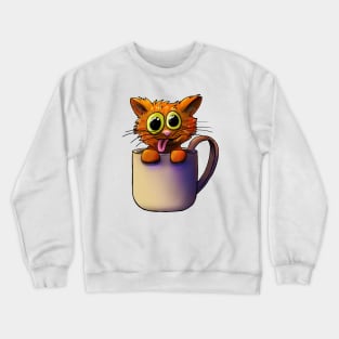 Cats N Coffee Orange Crewneck Sweatshirt